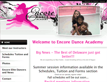 Tablet Screenshot of encoredanceacademyde.com